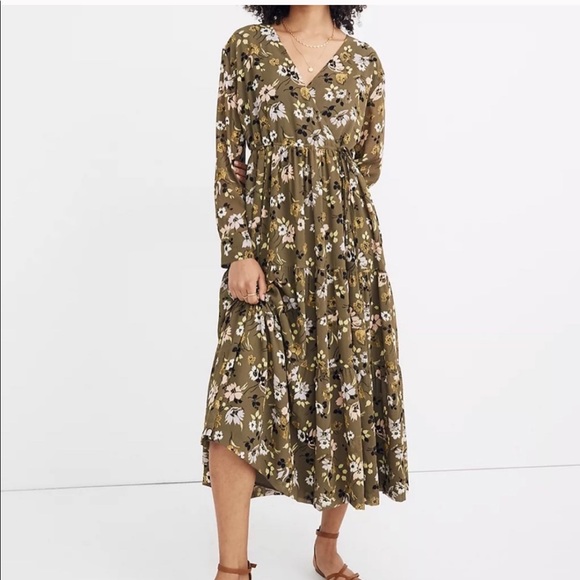 Madewell Dresses & Skirts - Madewell floral georgette tie waist midi dressEUC